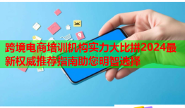 跨境電商培訓(xùn)機構(gòu)實力大比拼2024最新權(quán)威推薦指南助您明智選擇